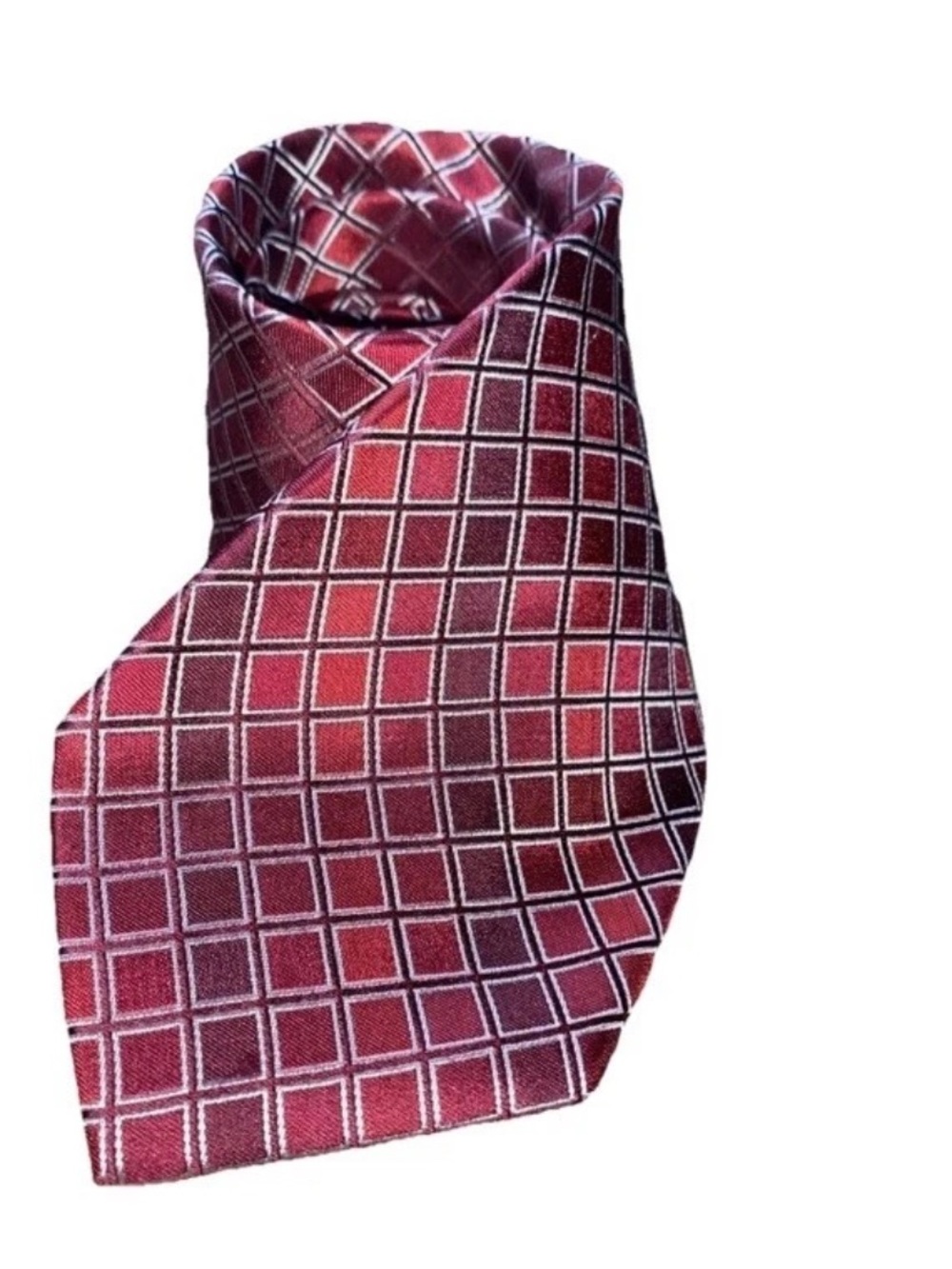 George Men's Red-Pink Checked Tie